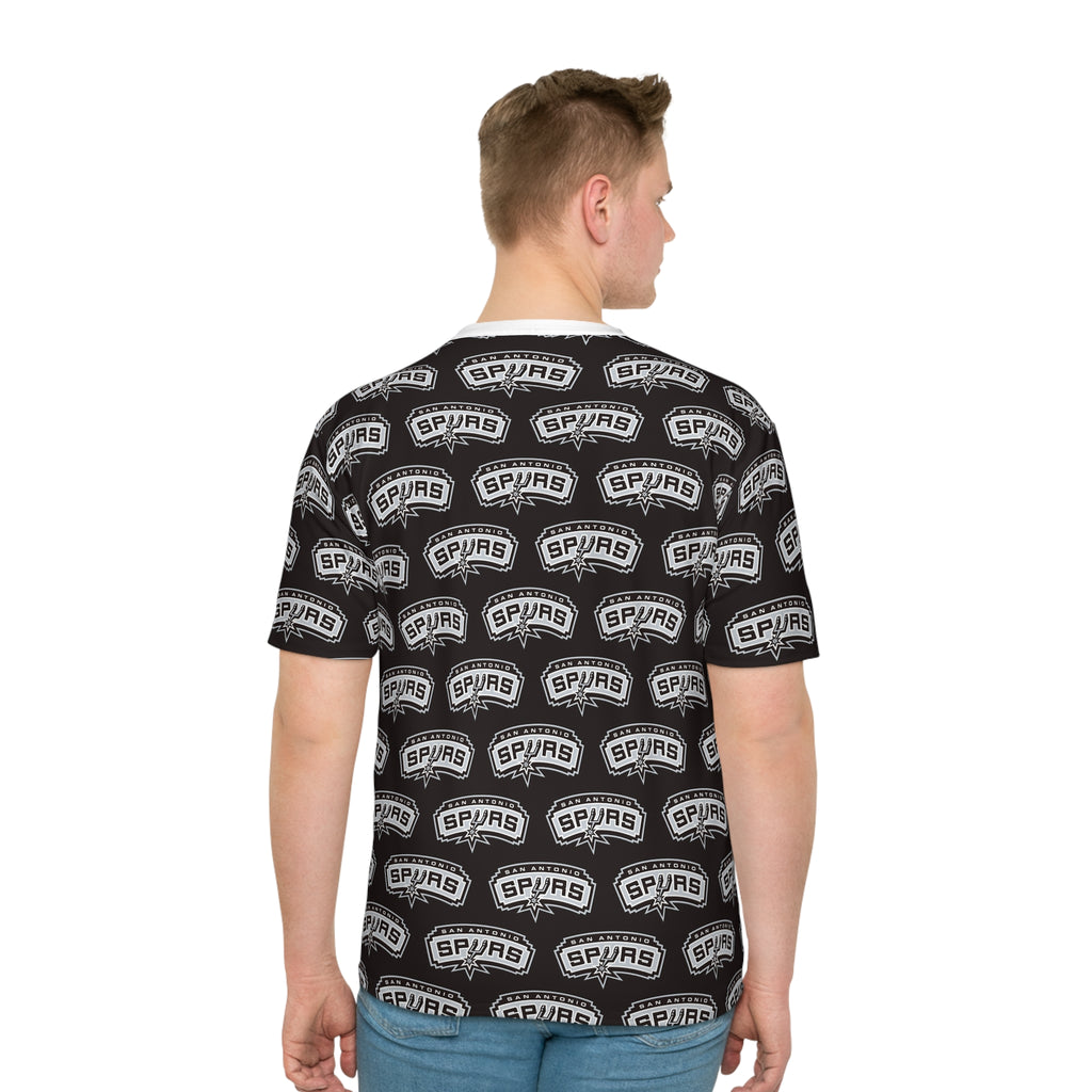 Spurs Cartoon Mascot All-Over Print Tee — Men's Graphic T-Shirt