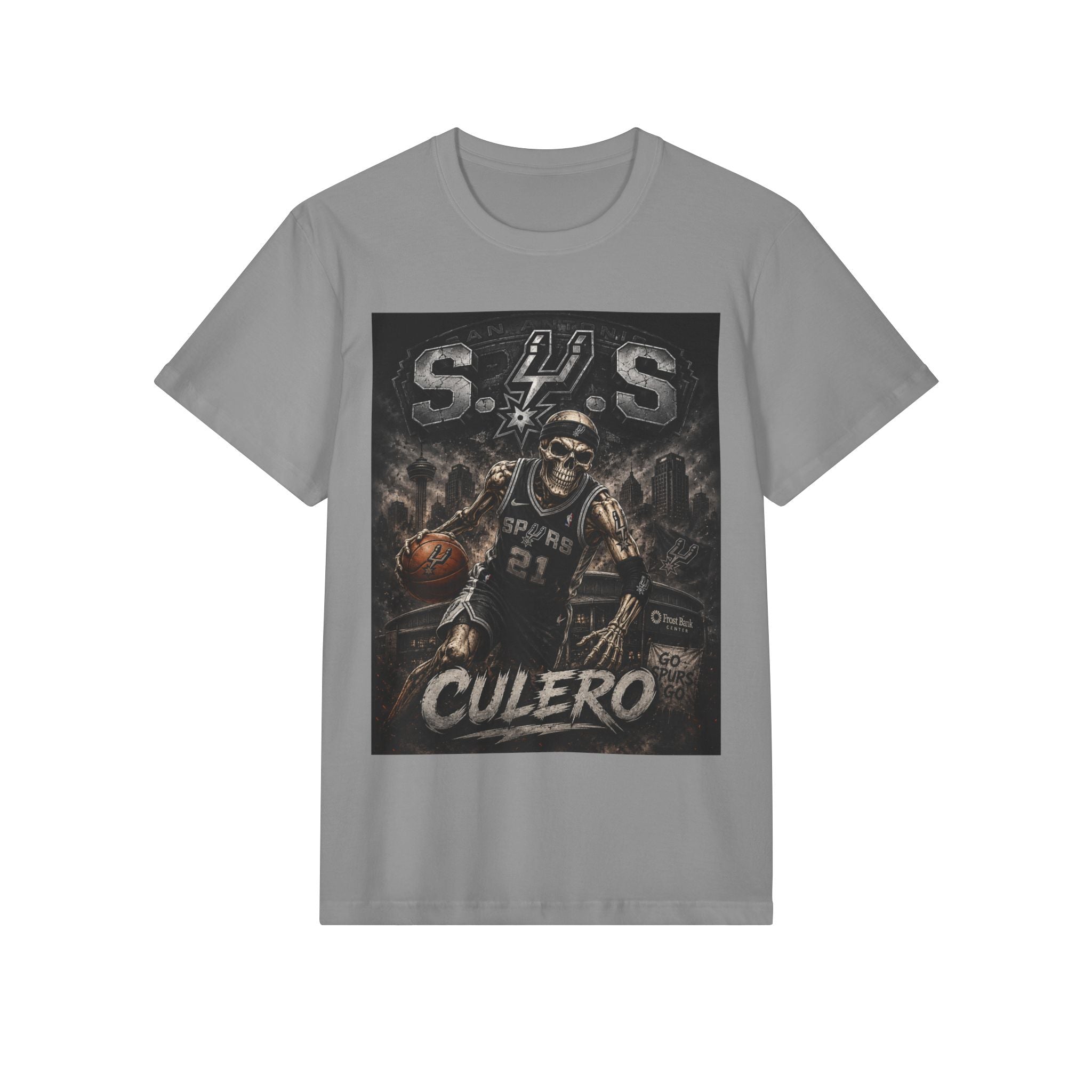 San Antonio Spurs "Culero" Skeleton Basketball T-Shirt
