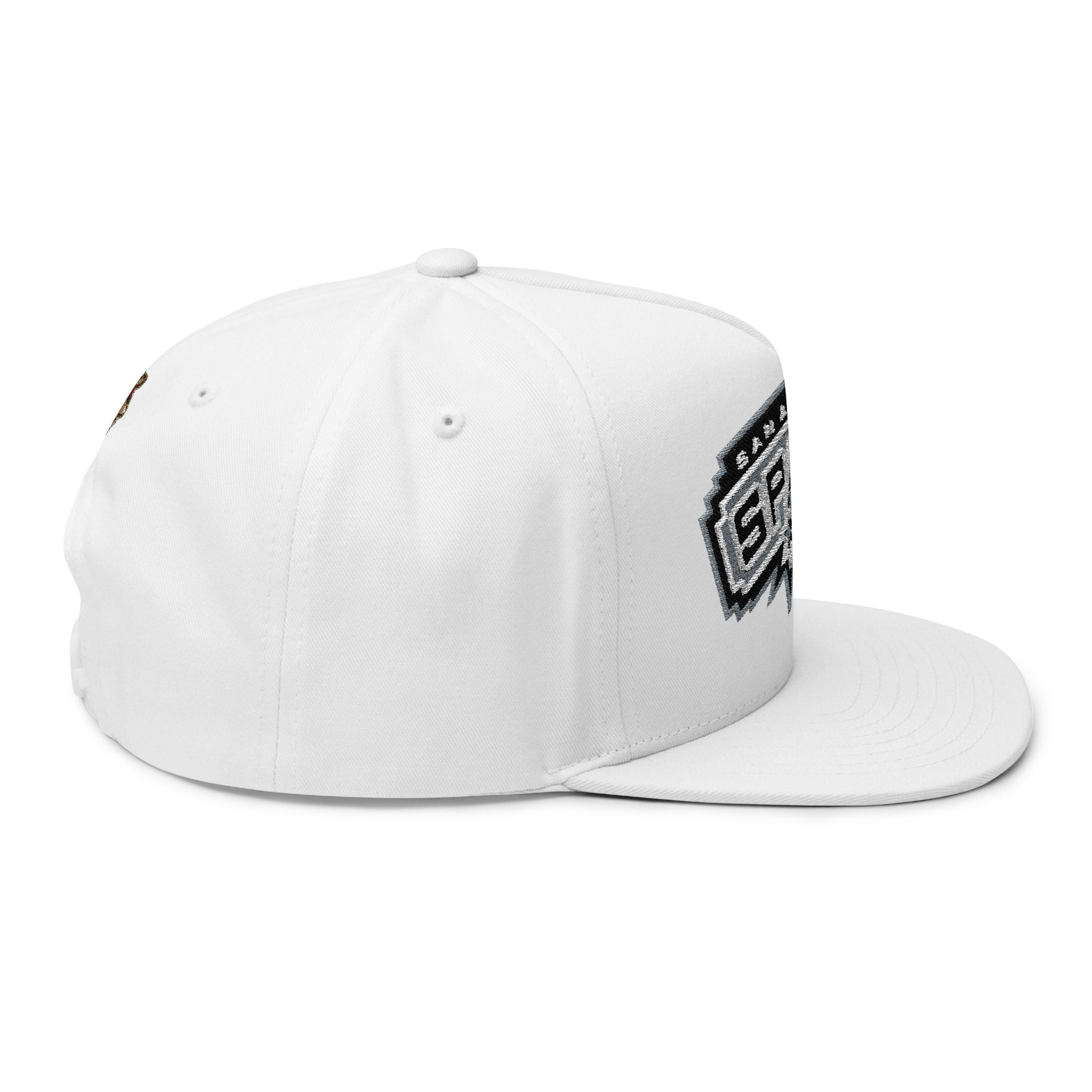 Flat Bill Cap — Embroidered Surfing Dog Logo Snapback
