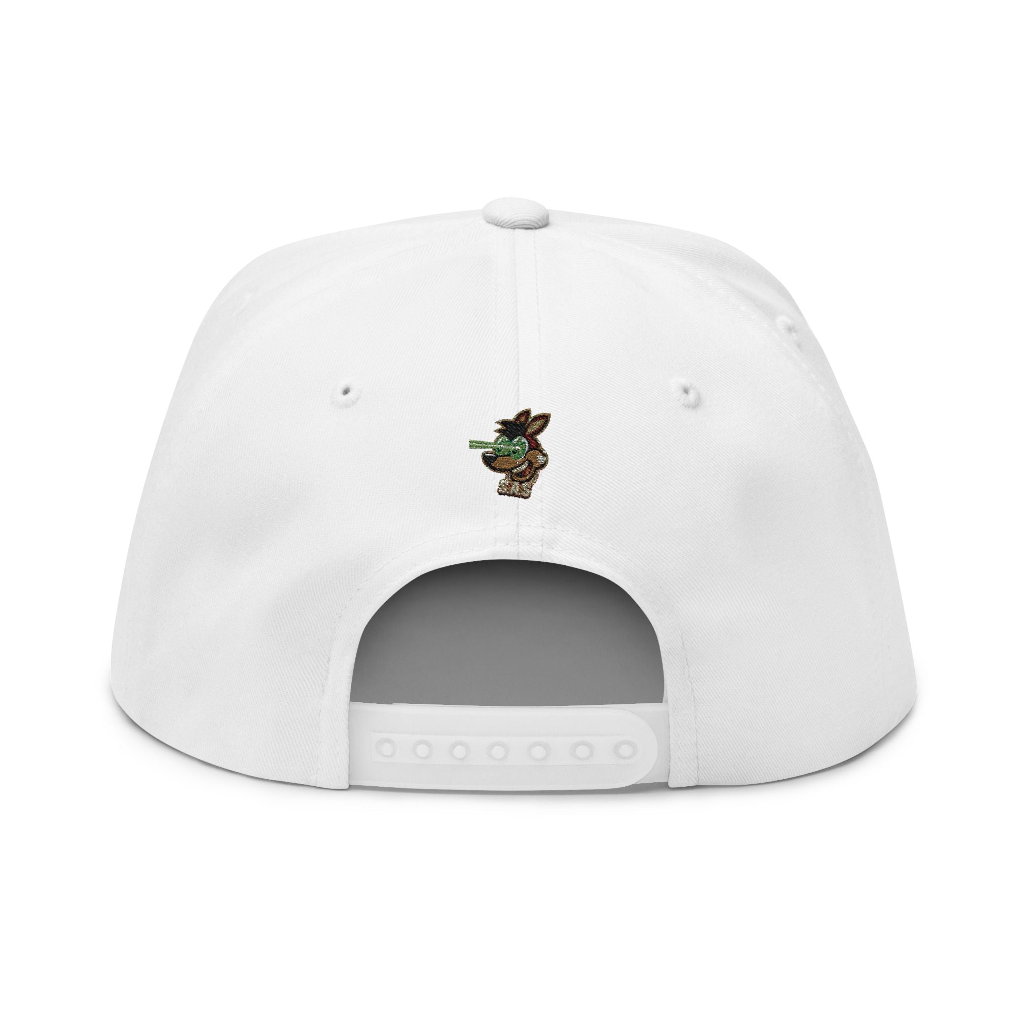 Flat Bill Cap — Embroidered Surfing Dog Logo Snapback