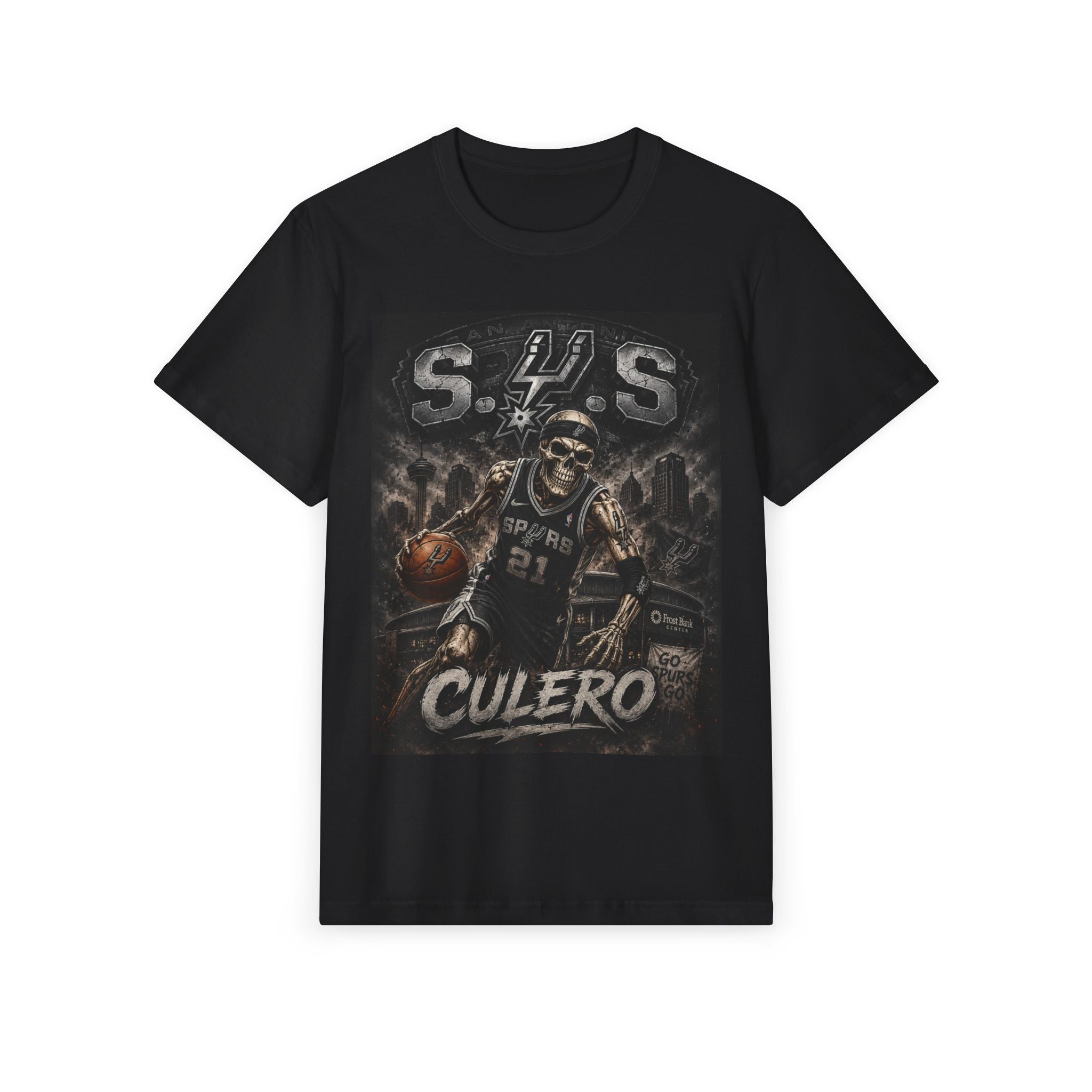 San Antonio Spurs "Culero" Skeleton Basketball T-Shirt