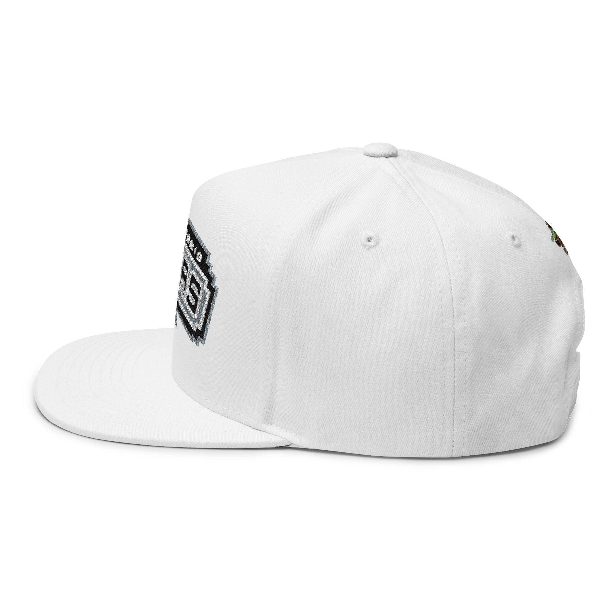 Flat Bill Cap — Embroidered Surfing Dog Logo Snapback