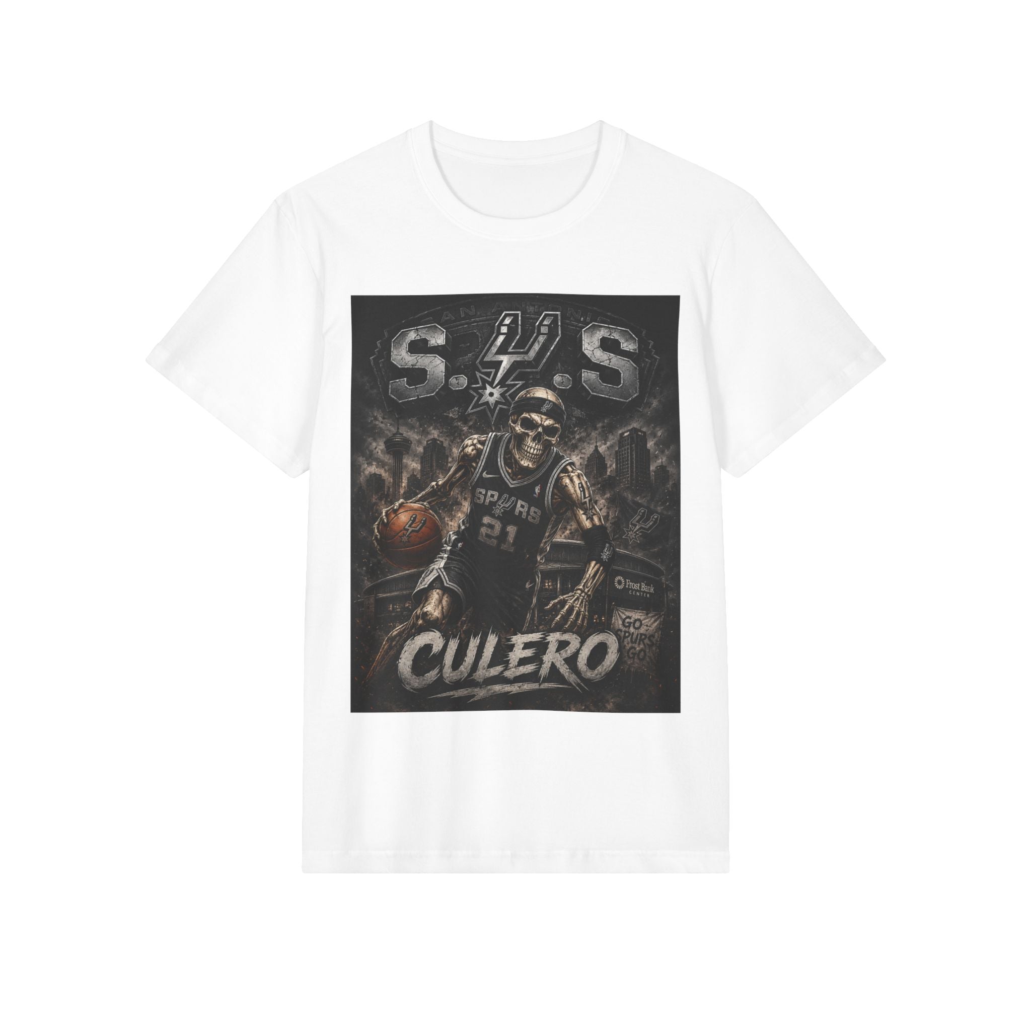 San Antonio Spurs "Culero" Skeleton Basketball T-Shirt
