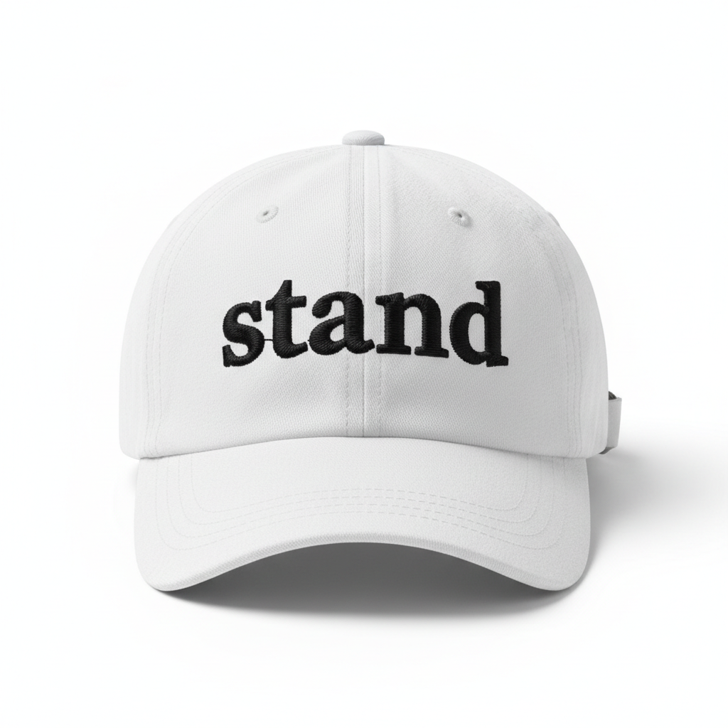 White stand Dad Hat